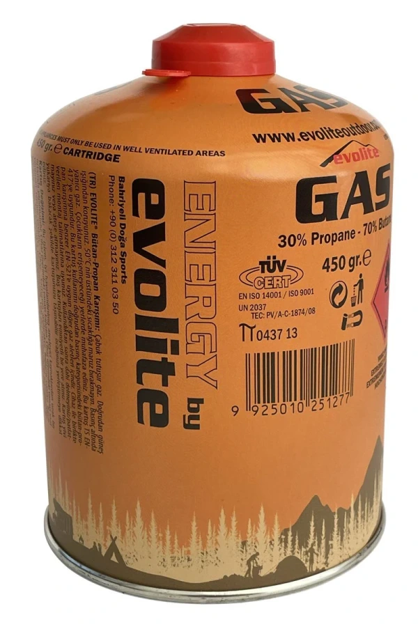 Evolite Butane Propane Vidalı 450 Gr. Ocak Kartuşu