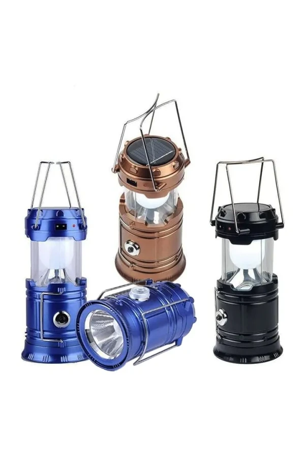 Firehong XF-5800T 1W+6LED Powerbank, Fener, Solar, Fiş Şarjlı Kamp Lambası